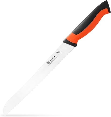 Miniatura 1 de Cuchillo de pan dentado de 10 pulgadas, cuchillo de hoja de acero inoxidable de alto carbono premium para pan con mango ergonómico, certificado NSF,