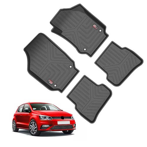 Image of GFX Tpv Premium 3D Life Long Car Floor Mats Compatible with Polo (2009) / Vento (2010) Onwards (Black)