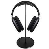 Aluminum Metal Headphone Stand Black Advanced Headphone Holder with Leather Pad Desk Headset Stand for Sennheiser, Sony, Bose, Beats Headset Stand, Fancy Headphone Collection Stand