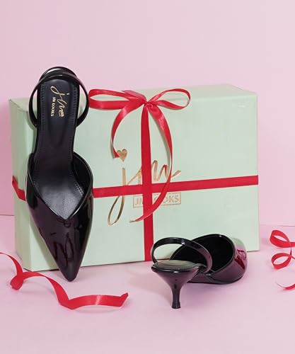 Image of JM LOOKS Sophisticated Pointed Toe Kitten Heels With Elegant Slingback Straps For Professional And Evening Occasion Wear