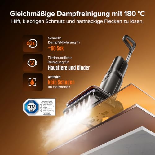 roborock F25 Steam Nass Trockensauger mit Dampf, 180 °C Dampfmopp – Ansicht 2