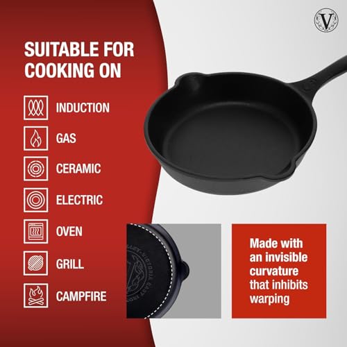 image for Victoria - SKL-208 Victoria Cast Iron Skillet. Small Frying Pan Season
