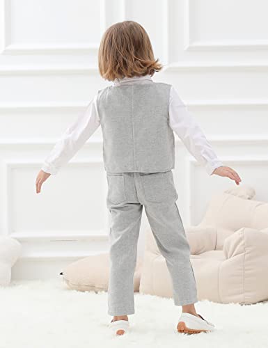 A&J DESIGN 4pcs Baby & Toddler Suit, 12 Months - 5T, Shirt & Pants & Vest & Bow Tie3