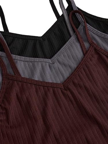 GORGLITTER Women's 6 Piece Pajama Set Frill Trim Cami Crop Top with Elastic Waist Shorts3