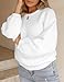 ZESICA Women's Crew Neck Long Lantern Sleeve Fall 2025 Casual Loose Ribbed Knit Solid Soft Pullover Sweater Tops,White,X-Large