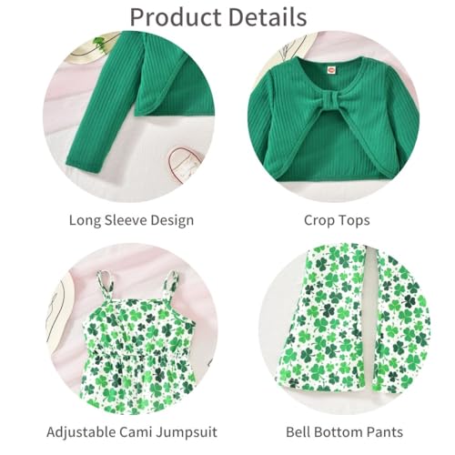 Image of HIHA Girls Sleeveless Jumpsuits Outfit Long Sleeve Twist Front Tops Romper Clothes Set Size 4-12