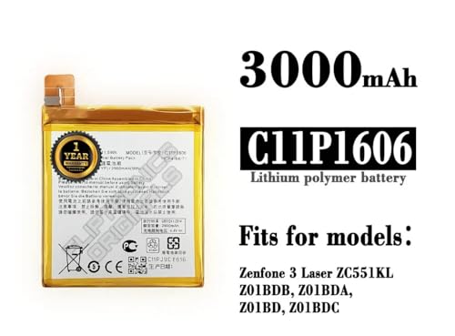 Image of C11P1606 Battery for Asus Zenfone 3 Laser 5.5 inch ZC551KL Battery with 1 Year Warranty**** (U32)