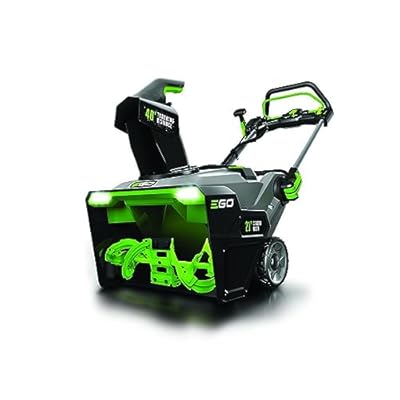 EGO Power+ SNT2112 21-Inch 56-Volt Lithium-Ion Cordless Snow Blower with Steel Auger - (2) 5.0Ah Batteries and Dual Port Charger Included, Black