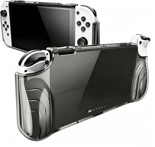 Image of mumba Case for Nintendo Switch OLED 2021, [Thunderbolt Series] Protective Clear Cover with TPU Grip Compatible with Nintendo New Switch OLED 7 Inch Console and Joy-Con Controller (FrostBlack)