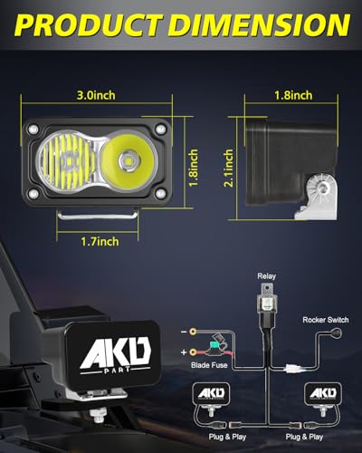 Image of 3 Inch 40W CREE LED Pods with Wiring Harness & Black Covers