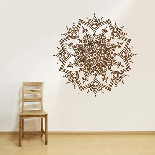 SHENGWW Stickers Muraux Salle De Bain, Art De Tatouage Mural, Mandala Fleur Inde Inde Bouddha Mur 56X56Cm