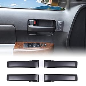 Auto Inner Front Rear Door Handle Protective Trim Cover Compatible with Toyota Tundra 2007-2021/Sequoia 2008-2020 4PCS Car Inner Door Handles Cover Interior Door Handles Protector Trim Accessories