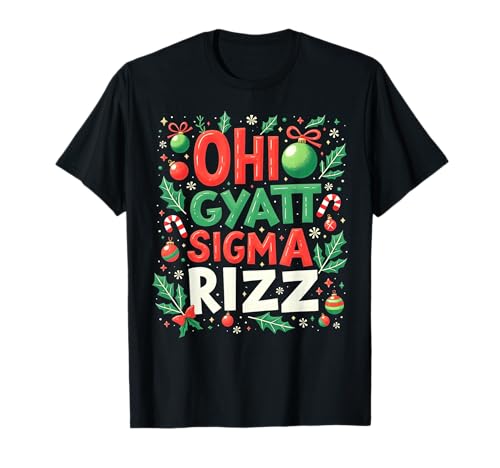 Ohio Skibidi Gyatt Sigma Rizz T-shirt, Preto, S