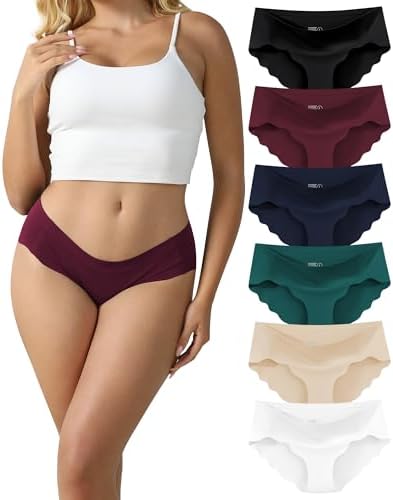 Seamless Underwear for Women No Show Full Coverage Panties Breathable Briefs Low Rise Sexy Wavy Edges Briefs