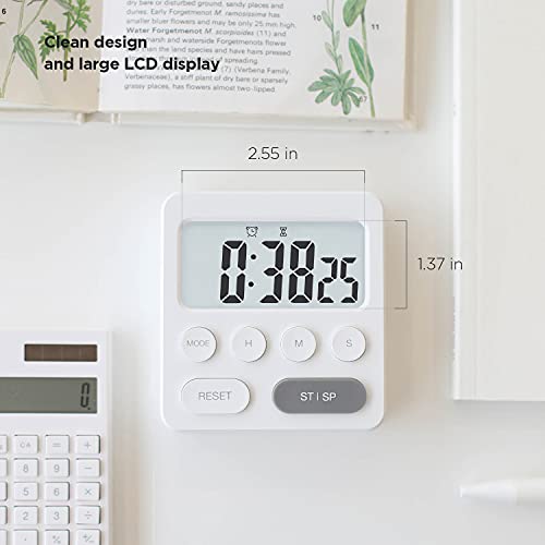 Mooas Single Backlight Cooking Timer,Digital Kitchen Timer,Timer With Alarm,Snooze,Count Up/Down,Big Digits Loud Alarm,Magnetic Timer, Digital Timer For Kids Teachers,Backlight Timer,Kitchen Timer #TOP6