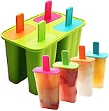 Silicone Popsicle Molds Set - BPA Free - 4 Ice Pop Molds for Homemade Popsicle, Dishwasher Safe