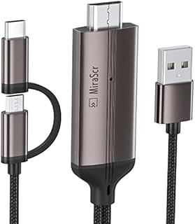 2-in-1 USB C Type C/Micro USB Android Phone to TV HDMI Cable, MHL to HDMI Adapter 1080P HD HDTV Mirroring & Charging Cable for All Android Smartphones Tablets to TV/Projector/Monitor,6.6ft