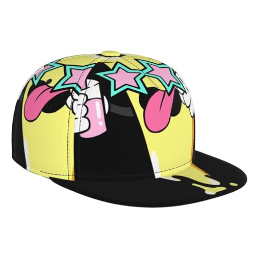 Weird Ice Cream Fashion Flat Brim Baseball Cap â€“ Stylish Unisex Cap with All-Over Print Design â€“ Breathable Lightweight Hat for Daily Wear, Outdoor Activities, and Travel