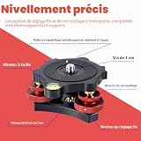 Tripod Leveling Base, Camera Leveler with Bubble Level 3 Axis Tri Wheel Head 3/8" Thread +/-5° Adjustable Precise Angle Aluminum Alloy Tripod Head Leveling Base for Macro Panoramic Photography - 3