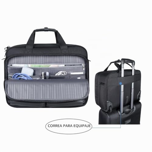 Miniatura 4 de Kroser - Maletín Con Ruedas Para Portátiles De Hasta 17,3 Pulgadas, Impermeable, Con Bolsillos Rfid, Para Viajes, Escuela, Hombres Y Mujeres, Color Negro