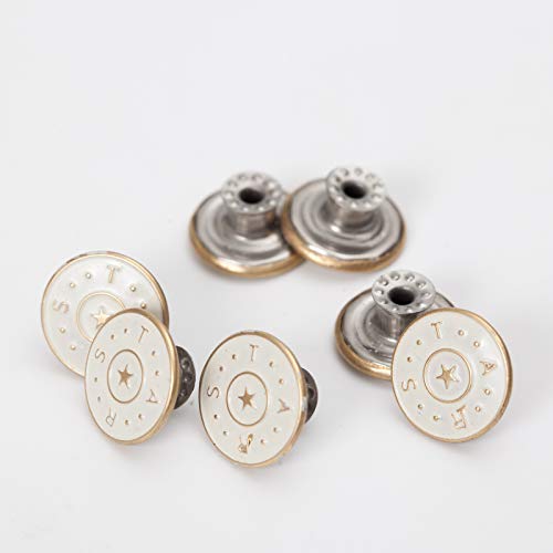 20 Sets 17Mm Replacement Jeans Buttons Pants Metal Button Snap Denim Buttons Replacement Kit Suspender No Sew Buttons With Rivets #TOP4
