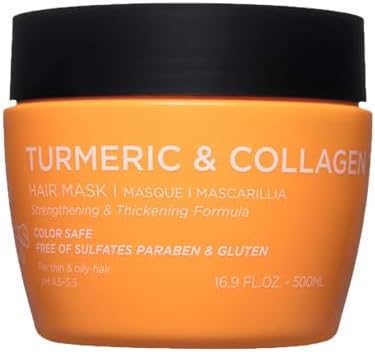 Luseta Turmeric & Collagen Hair Mask for Thin Hair, Fuller-Looking 16.9 Oz