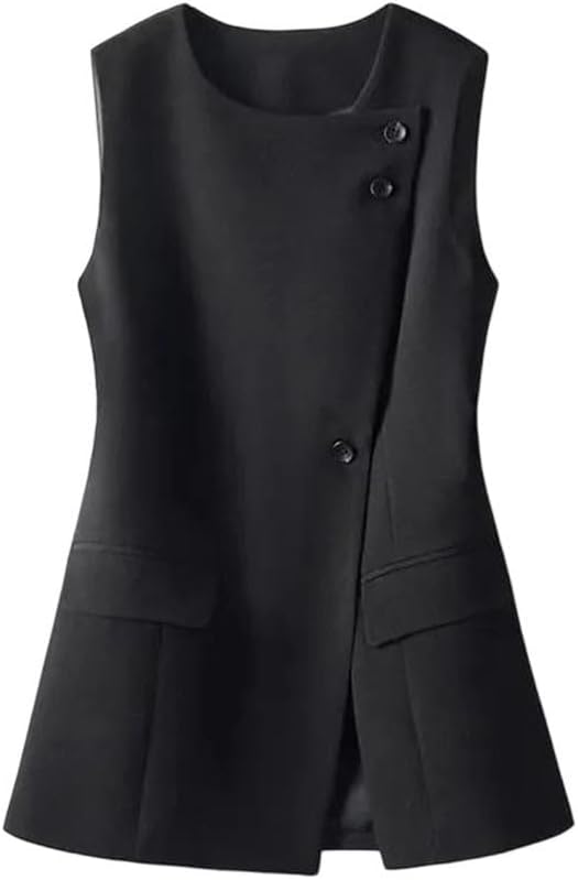 Women Asymmetrical Slim Fit Suit Vest