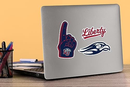 Image of Liberty University Flames Vinyl Sticker Pack - 10‑Count Large Waterproof Decals for Laptop, Water Bottle, Tablet, Skateboard, Car, and Indoor /Outdoor Use