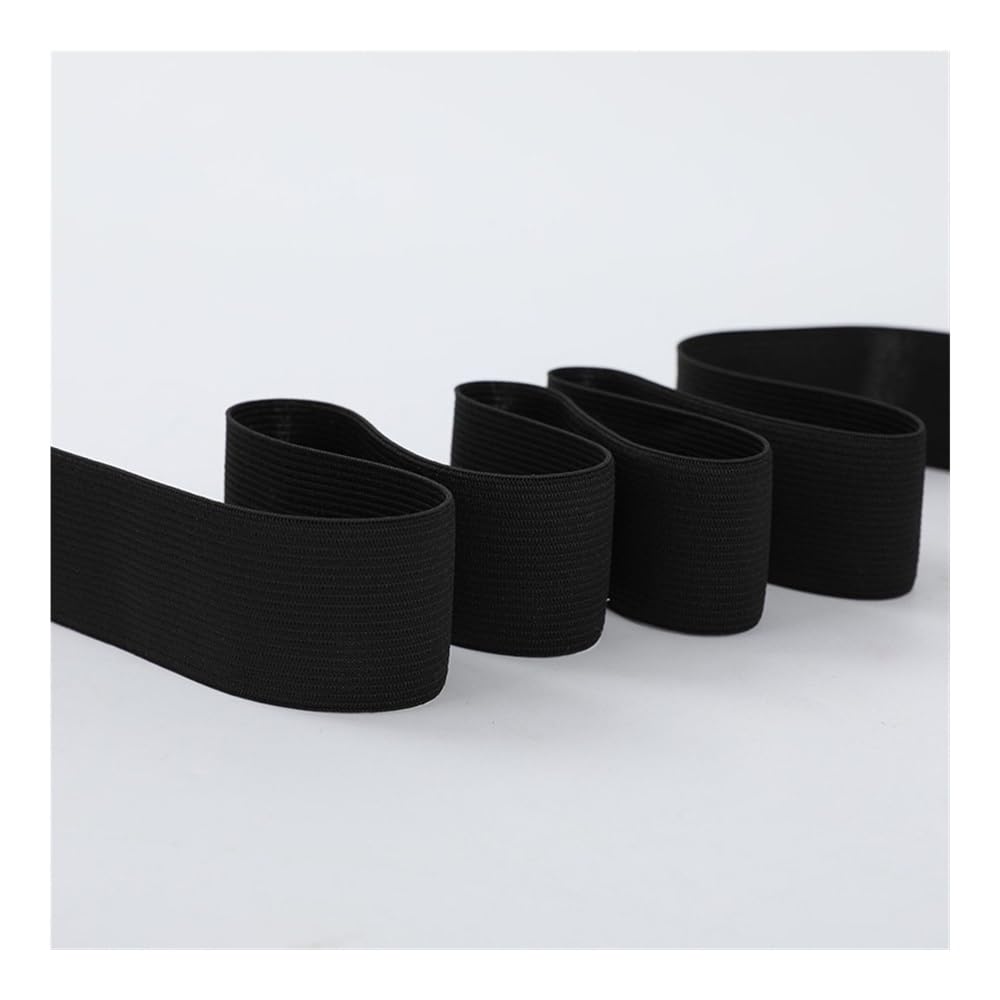 Banda elástica de ganchillo en blanco y negro de varios tamaños, de látex de alta elasticidad, banda elástica de punto, banda elástica de goma, accesorio de costura (blanco, 10 m_40 mm)