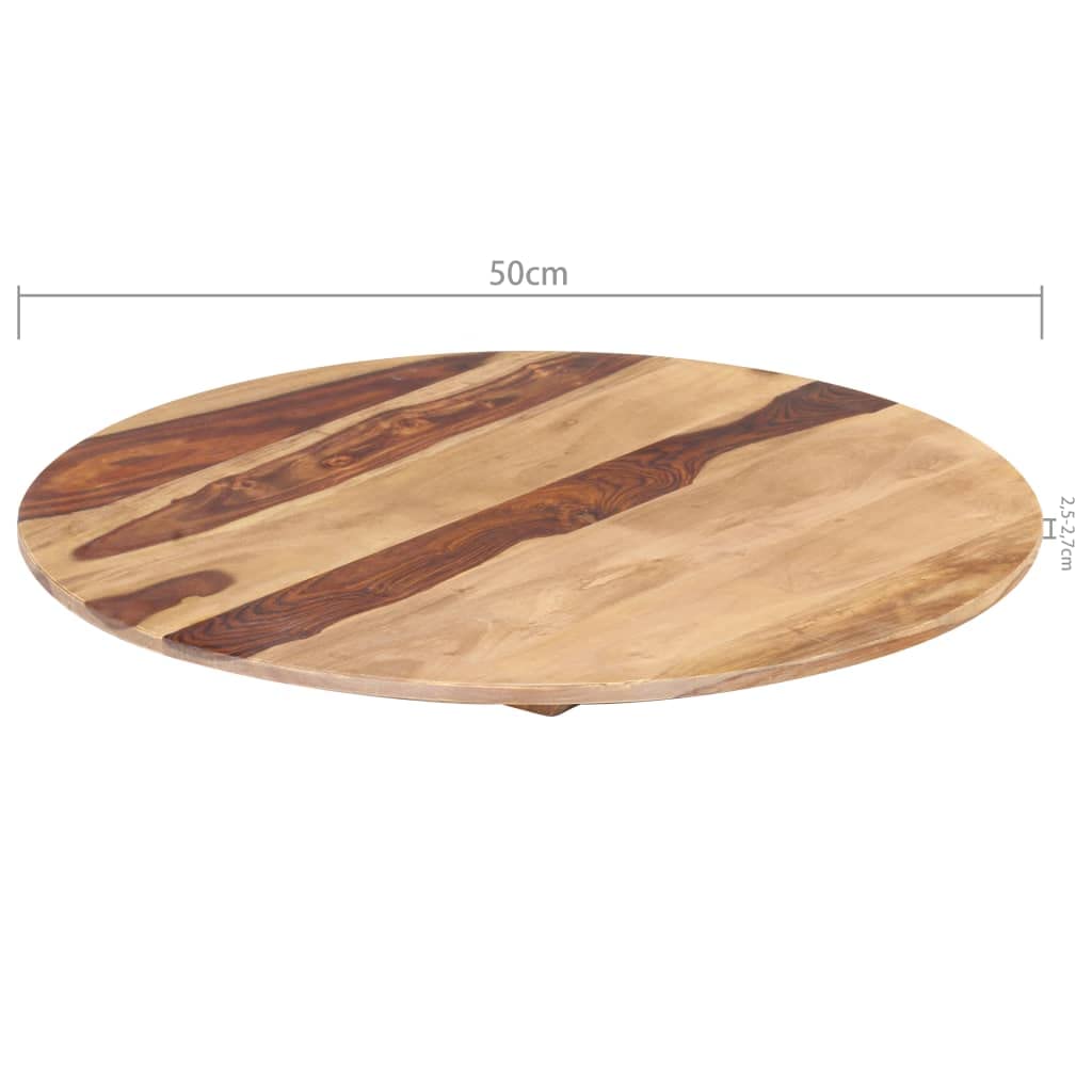 vidaXL Tischplatte Massivholzplatte Holzplatte Ersatztischplatte Holz Platte für Tisch Esstisch Rund 25-27mm 50cm Massivholz Akazie