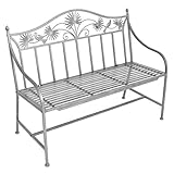 Unbekannt stabile 2-Sitzer Garten Bank Metall mit schönen Verzierungen 110cm Eisenbank anthrazit grau