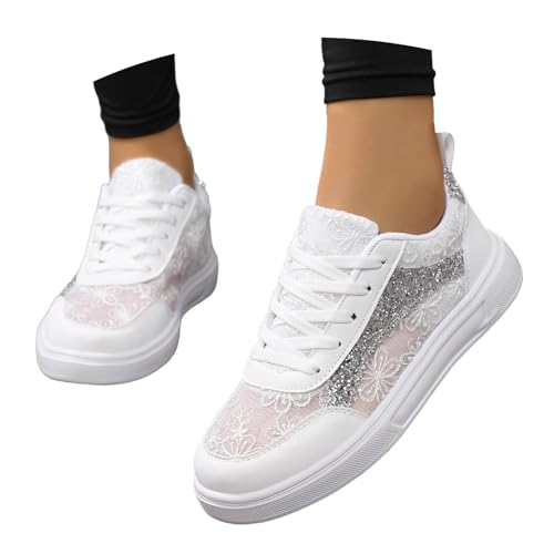 Chaussures de mariage plates style baskets de la cour pour pieds larges