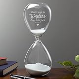 Personalization Universe Personalized Timeless Love Sand-Filled Hourglass - Custom Engraved with Names & Date, Ideal for Wedding Unity Ceremony, Home Décor, Anniversary, Valentine’s Day