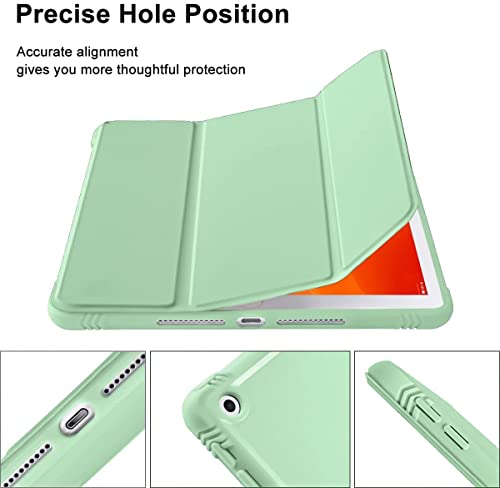 Image of SwooK Case for iPad 9th /8th /7th Generation,iPad 10.2-inch Soft TPU Back Protective Cases [Shock Absorption] Slim Lightweight Trifold Stand Smart Cover, Auto Wake /Sleep (Green, Ipad 10.2 inch)