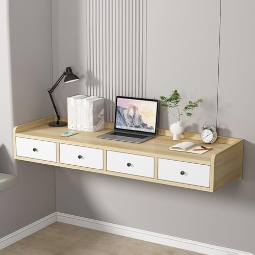 Mesa de maquillaje flotante de madera noble tocador de pared Vani Premium 2
