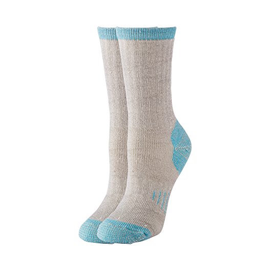 Image of 70% Merino Wool Women Crew Socks - Hiking Outdoor Athletic Thermal Thickening Cushion