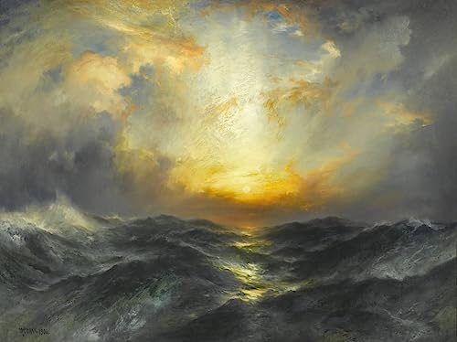 Atardecer en el mar de Moran pintura sobre lienzo para salones amplios y despachos