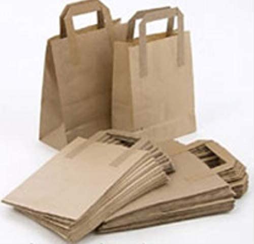 Sacs à emporter en papier kraft avec poignée plate SOS pour commerce et restauration