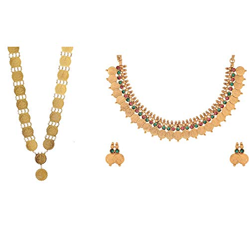 ZENEME Womens Traditional Temple Coin Chain Necklace Set (Gold) (B079S9K5WJ) Amazon Price History, Amazon Price Tracker