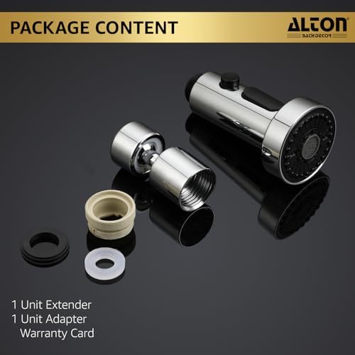 Image of ALTON ALD865, ABS, 3-Function, Tap Extender for Kitchen Sink, Chrome | 360 Degree Rotation, Kitchen Faucet Sprayer, Fits F22, M24 mm taps and Pull-Down Sprayer