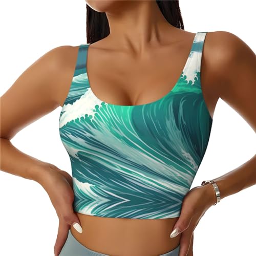 Gilet de sport femme pour yoga et fitness HYTTER Ocean Green Wave