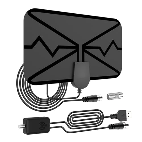 Lamkrtlp Antenna TV Interna con Amplificata Potente, può ricevere segnali DVB-T2 entro un raggio di 250km,Antenna Digitale Terrestre supporta smart HDTV DTT DVB-T/DVB-T 2