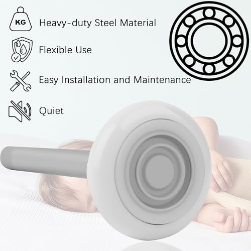 Image of 10 Pack 4 inch Stem 2 inch White Nylon Garage Door Roller with Protective Sealed-Cap(Dustproof), Ultra Quiet & Long-Lasting, Commercial High Load Capacity, Double Sealed Bearings