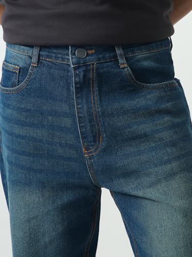 Image of Urbano Fashion Men's Straight Fit Heavy Washed Jeans Stretchable