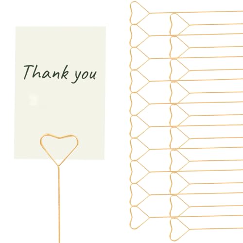 COYUN 20pcs Porte Photo Mémo Carte Pince Coeur Mémo Clips en Métal, Porte-Cartes en Forme de Coeur, Support Porte Photo, Papier Note Affichage Porte, pour Décoration...