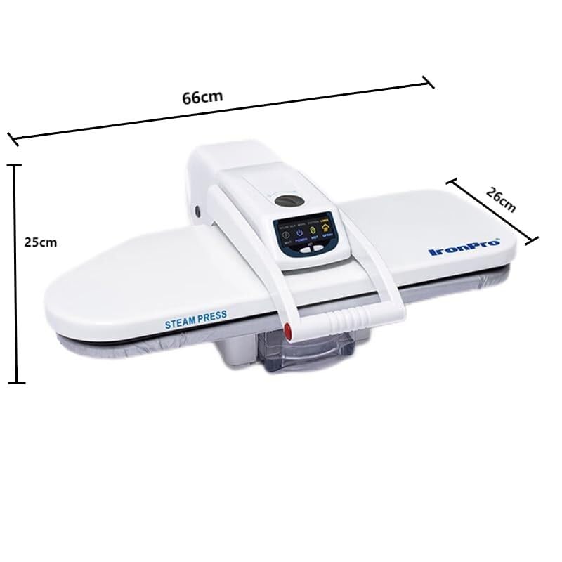 66cm Steam Iron Press, 1800W Digital Ironing Machine con pantalla con toque LED y Prompt de voz. 5 Configuraciones de tela para la lavandería comercial en casa. Carrete de seguridad de cierre automáti
