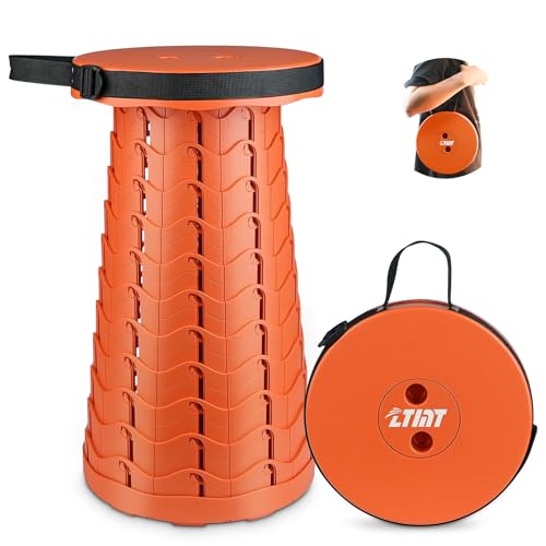 Image of Portable & Lightweight Foldable Camping Chair for Adults, Heavy Duty Folding Stool with Adjustable Shoulder Strap, Perfect for Picnic, Beach, Backyard, and Sporting Events, Max Weight 400lbs