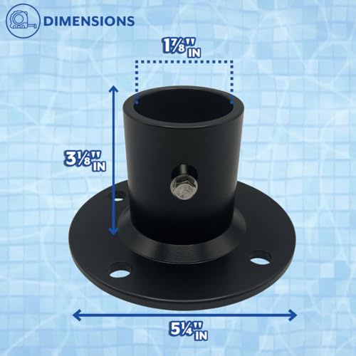 Poolzilla 2-Pack Deck Anchor Flange en Negro Mate miniatura 2