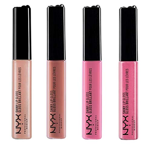 NYX Mega Shine Lip Gloss 4-Piece Set, Assorted Colors (Shown in Photo)