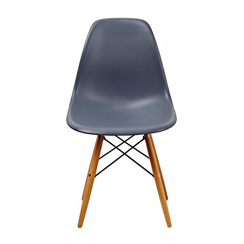 lo+demoda Wooden Color Edition Silla, Haya, Gris Antracita, 76.5x43x37 cm, 2 Unidades